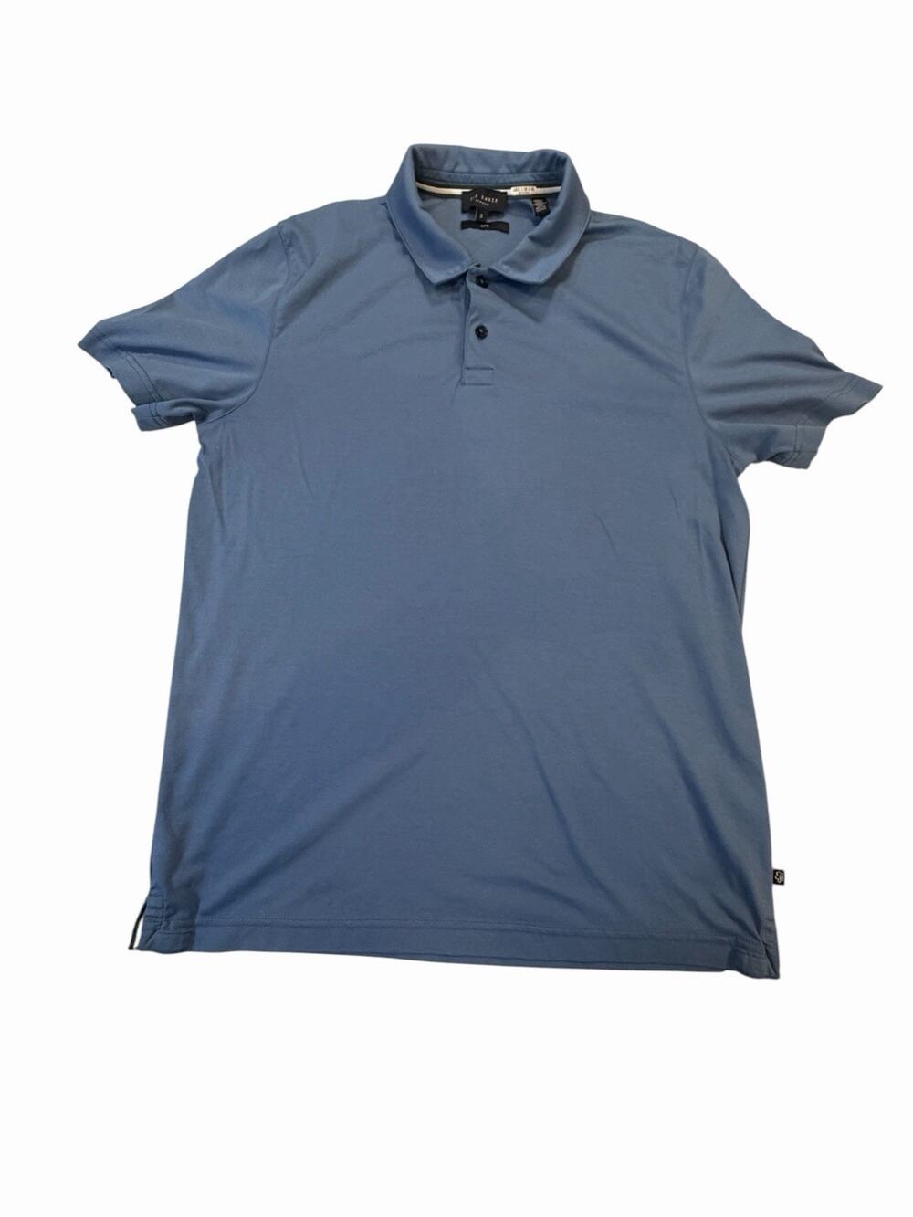 Ted Baker London Polo Shirt Men’s 3 Medium Blue Slim Fit Short Sleeve Cotton